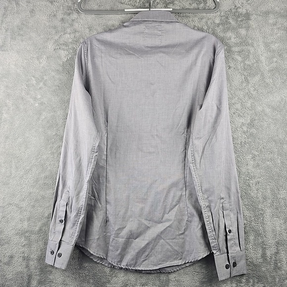 Armani Exchange Slim Fit Dress Shirt Mens Size Small Gray Collared Button Up - Picture 2 of 9